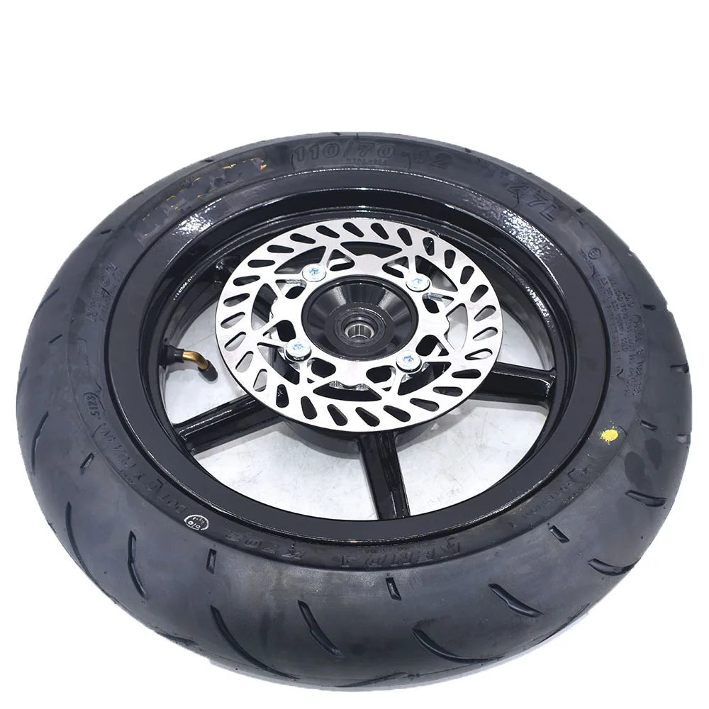 Kompletny Zestaw Kół 12" Supermoto – Felgi Aluminum, Opony Szosowe, Tarcze i Zębatka do Kugoo Wish 01 / Tutio Soleil 01