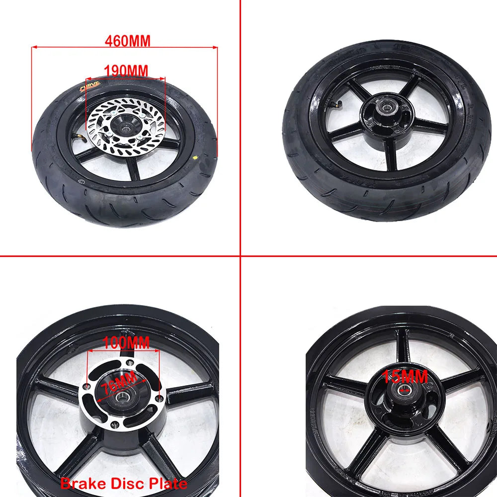 Kompletny Zestaw Kół 12" Supermoto – Felgi Aluminum, Opony Szosowe, Tarcze i Zębatka do Kugoo Wish 01 / Tutio Soleil 01